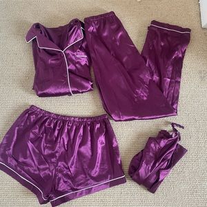 Purple satin pajama set size L